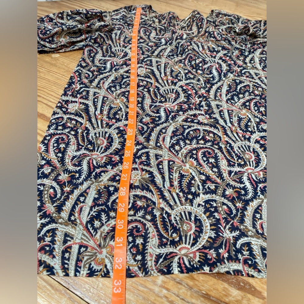 J. Crew 100% Cotton Paisley Swim Cover Up 3/4 Sleeve Size XLarge - Picture 10 of 11